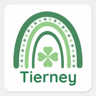 Sticker Carré Tierney Nom Clover Boho Rainbow