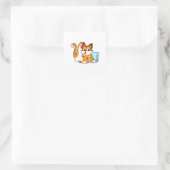 Sticker Carré Tiger chat avec Coussin (Sac)