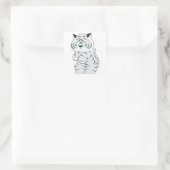 Sticker Carré Tiger en colère (Sac)