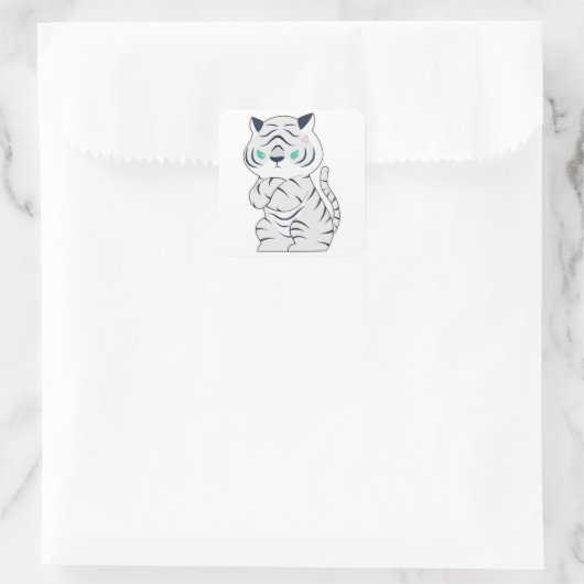 Sticker Carré Tiger en colère (Sac)