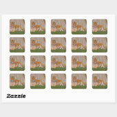 Sticker Carré Tigre (Feuille)