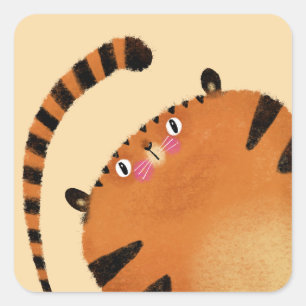Sticker Carré Tigre