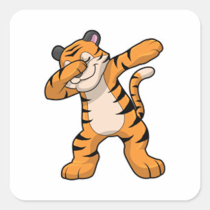 Sticker Carré Tigre à Hip hop Dance Dab