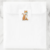 Sticker Carré Tigre avec papillon (Sac)