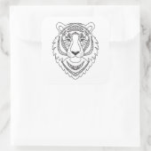 Sticker Carré Tigre blanc inspiré (Sac)