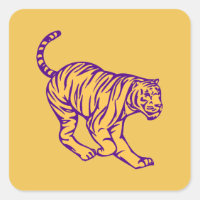 Tigre de chat sauvage à rayures violettes