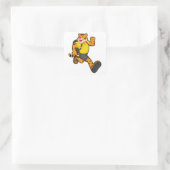 Sticker Carré Tigre en marche avec sac à dos (Sac)
