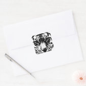 Sticker Carré Tigre noir et blanc (Enveloppe)