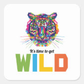 Sticker Carré Tigre sauvage (Devant)