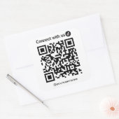 Sticker Carré Tiktok Se Connecter Avec Us Qr Code Blanc (Enveloppe)