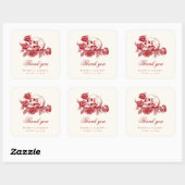 Sticker Carré Till Death Red Skull Rose Mariage gothique (Feuille)