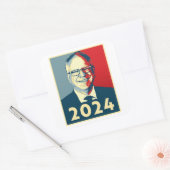 Sticker Carré Tim Walz 2024 (Enveloppe)