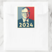 Sticker Carré Tim Walz 2024 (Sac)