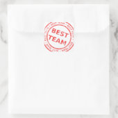 Sticker Carré Timbre de la meilleure équipe - prix, premier, cha (Sac)