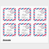 Sticker Carré Timbre et anneaux de Mariage (Feuille)