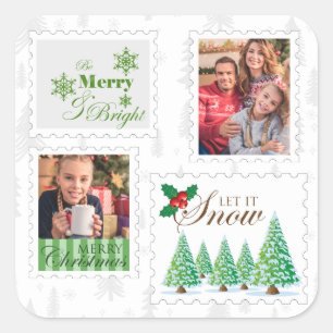 Sticker Carré Timbres de Noël 2 Photo
