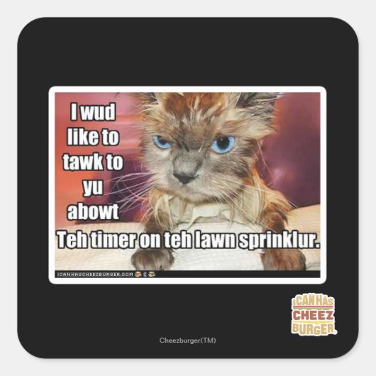 Sticker Carré Timer d'arrosage de pelouse (Devant)