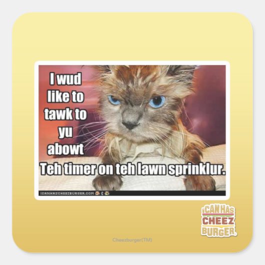 Sticker Carré Timer d'arrosage de pelouse (Devant)