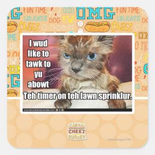 Sticker Carré Timer d'arrosage de pelouse