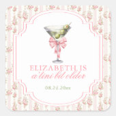 Sticker Carré 'Tini Bit Ancien Martini Coquette Anniversaire (Devant)