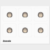 Sticker Carré Tiny Hedgehog – Cute Kawaii Illustration (Feuille)