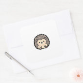 Sticker Carré Tiny Hedgehog – Cute Kawaii Illustration (Enveloppe)