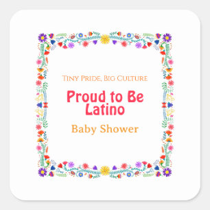 Sticker Carré Tiny Pride, Big Culture - Fière d'être Latino Baby