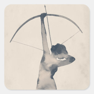 Sticker Carré Tir aquarelle