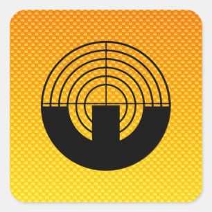 Sticker Carré Tir jaune-orange de sport