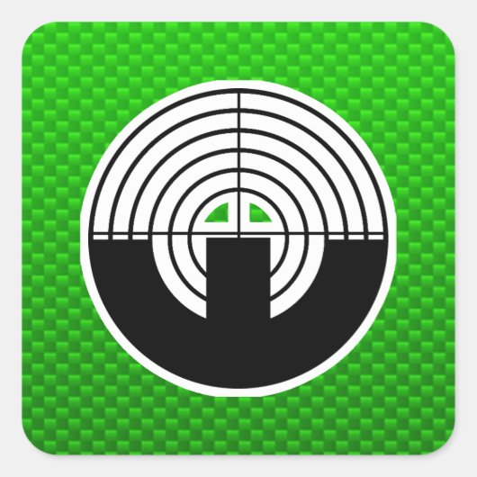 Sticker Carré Tir Sport Vert (Devant)