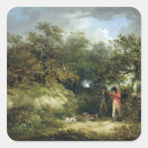 Sticker Carré Tir sur les faisans (huile sur toile) 3