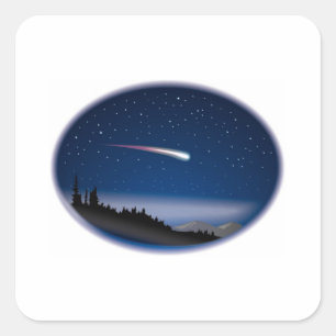 Sticker Carré Tir une étoile sur le paysage nocturne