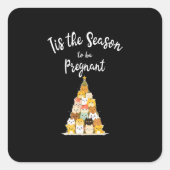 Sticker Carré Tis The Season To Pregnant Cute Christmas Tree Men (Devant)