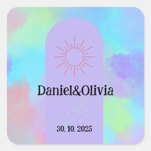 Sticker Carré Tissu de désherbage doux Deep Purple (Devant)