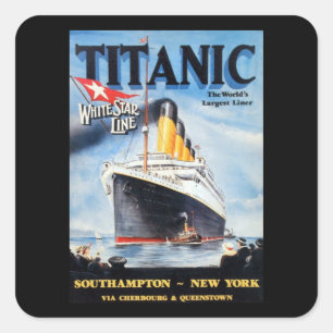 Sticker Carré Titanic White Star Line - Le plus grand paquebot d