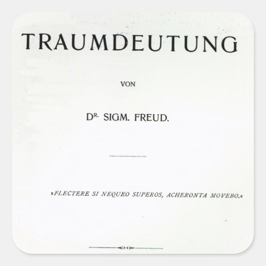 Sticker Carré Titre de Die Traumdeutung par Sigmund Freud (Devant)