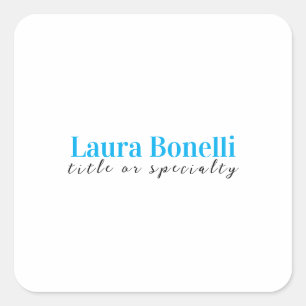 Sticker Carré Titre de nom simple moderne minimaliste profession