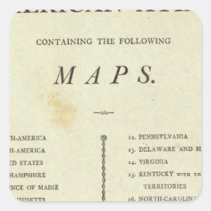 Sticker Carré Titre Page atlas américain