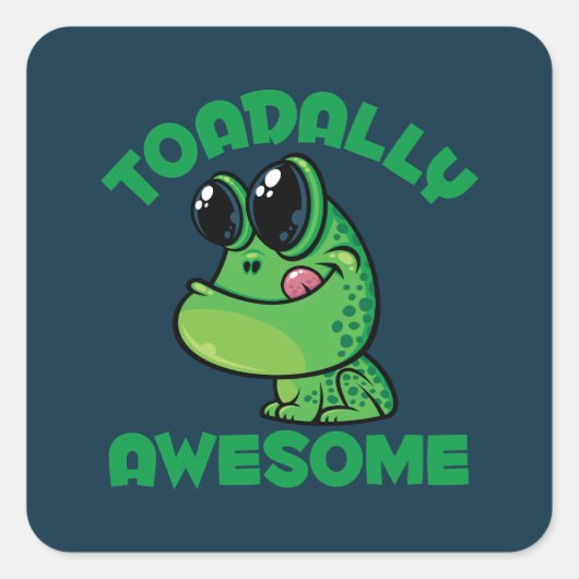 Sticker Carré Toad de Cartoon Joyeux (Devant)