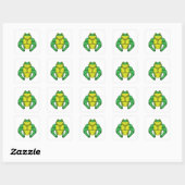 Sticker Carré Toad en Bodybuilder avec de grands Muscles (Feuille)