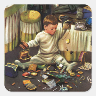 Sticker Carré Toddler vide les sacs