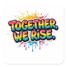 Together We Rise Rainbow Quote Design