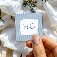 Toile Bleue Côte Mariage Monogramme