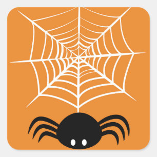 Sticker Carré Toile d'araignée Halloween