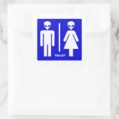 Sticker Carré Toilette Alien (Sac)