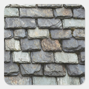 Sticker Carré Toit couvert avec plaques d'ardoise