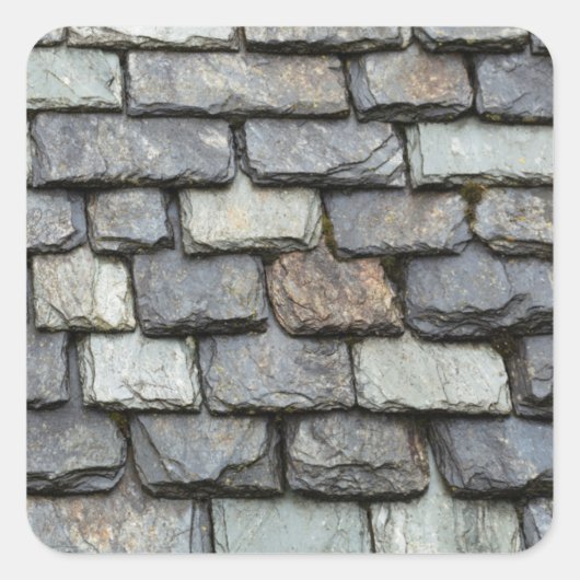 Sticker Carré Toit couvert avec plaques d'ardoise (Devant)