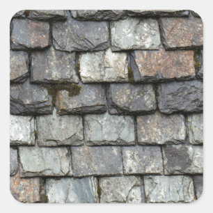 Sticker Carré Toit couvert avec plaques d'ardoise