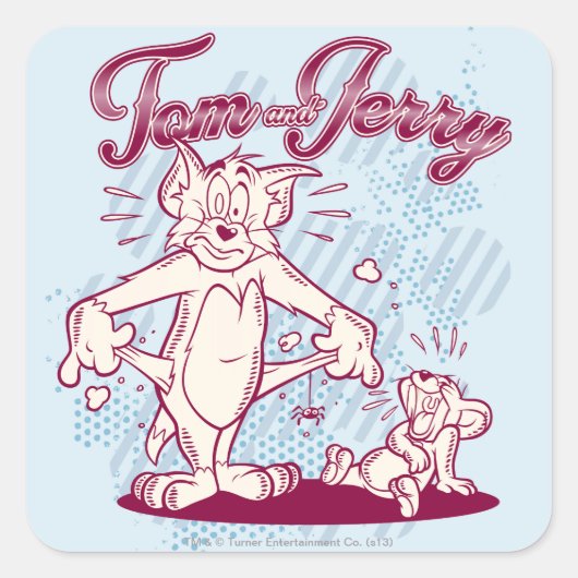 Sticker Carré Tom et Jerry Broke (Devant)