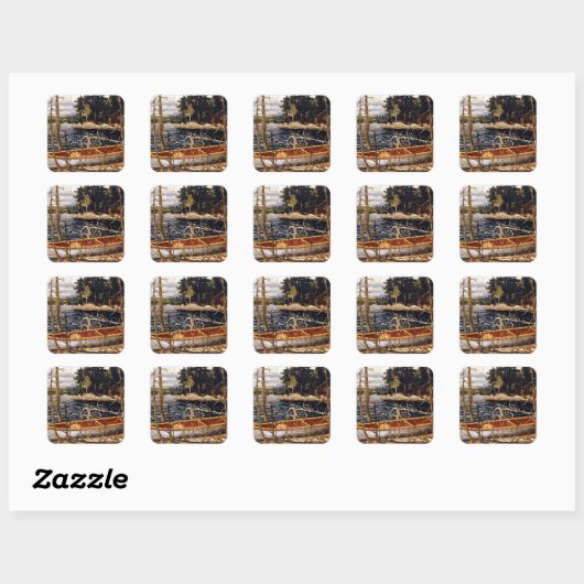 Sticker Carré Tom Thomson - Le Canot (Feuille)